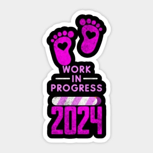 Baby Loading 2024- Baby announcement - PINK Sticker